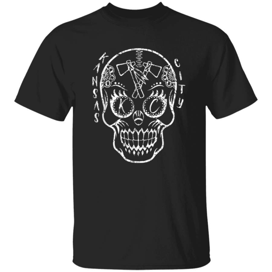 Kansas City Sugar Skull for Chiefs Fans Football TShirt