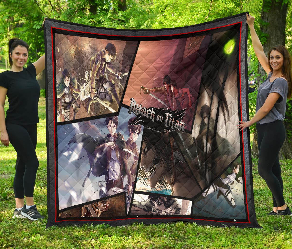 Eren Yeager And Levi Ackerman Attack On Titan Premium Quilt Blanket Anime Home Decor Custom For Fans Nt052704