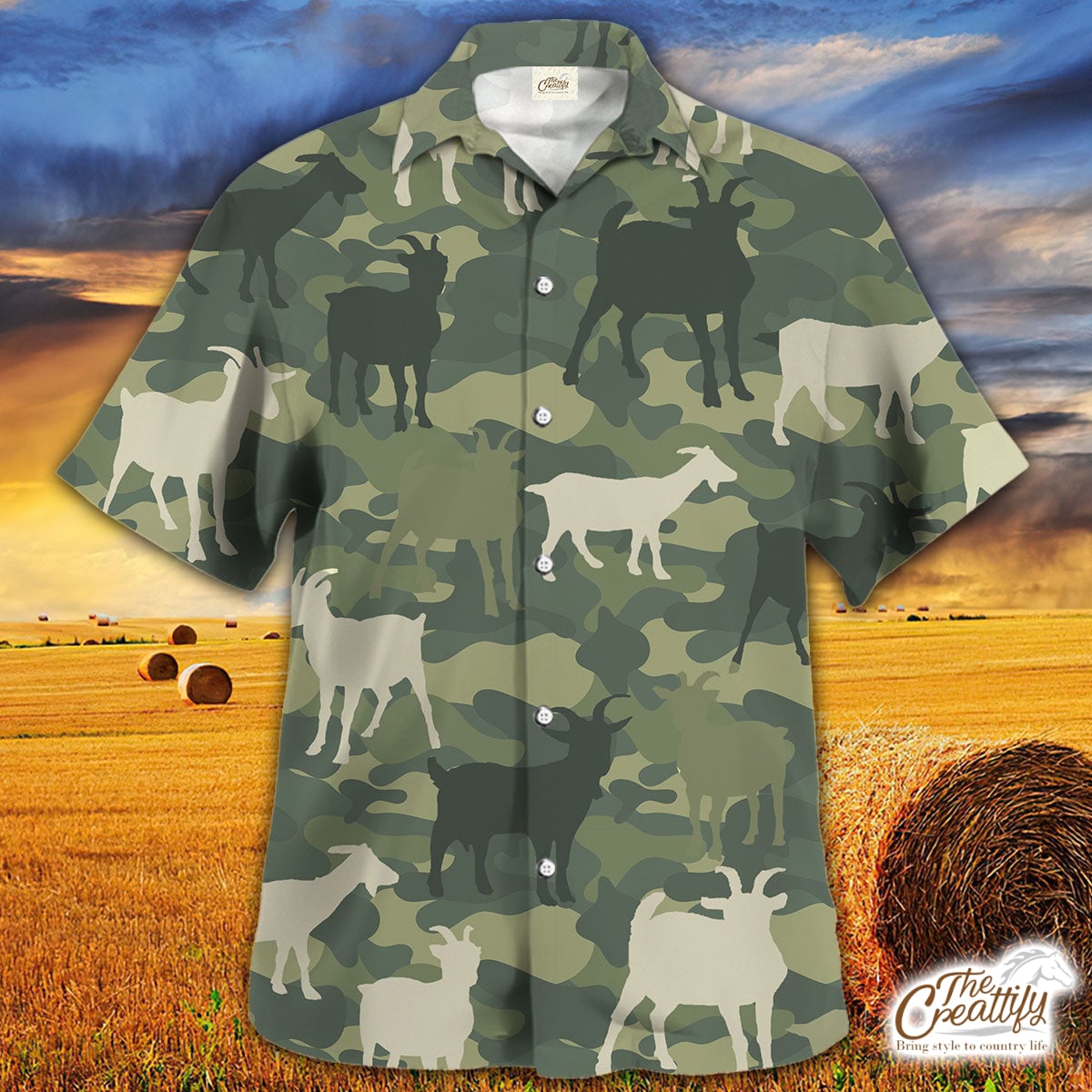 Goat Camo Pattern Hawaii Shirt Ha30598