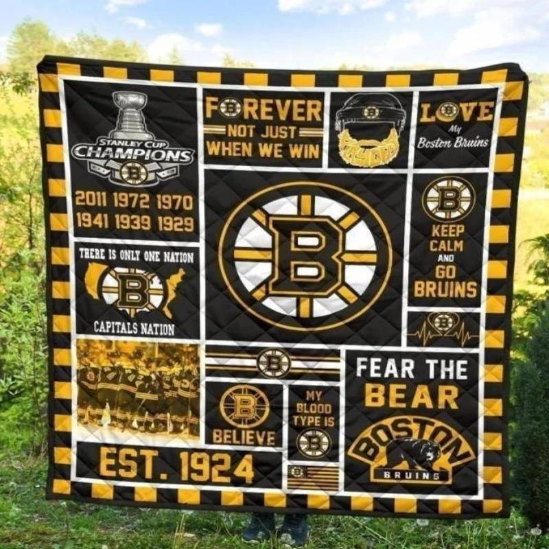 Forever Boston Bruins Fear The Bear Quilt Blanket MN06