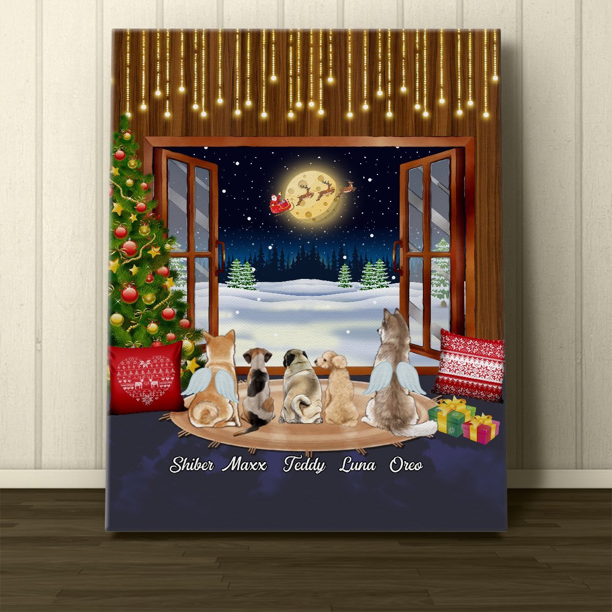 Personalized Custom Dog Couple Canvas,Christmas Gift For Dog Lover Owner-PersonalizedFury