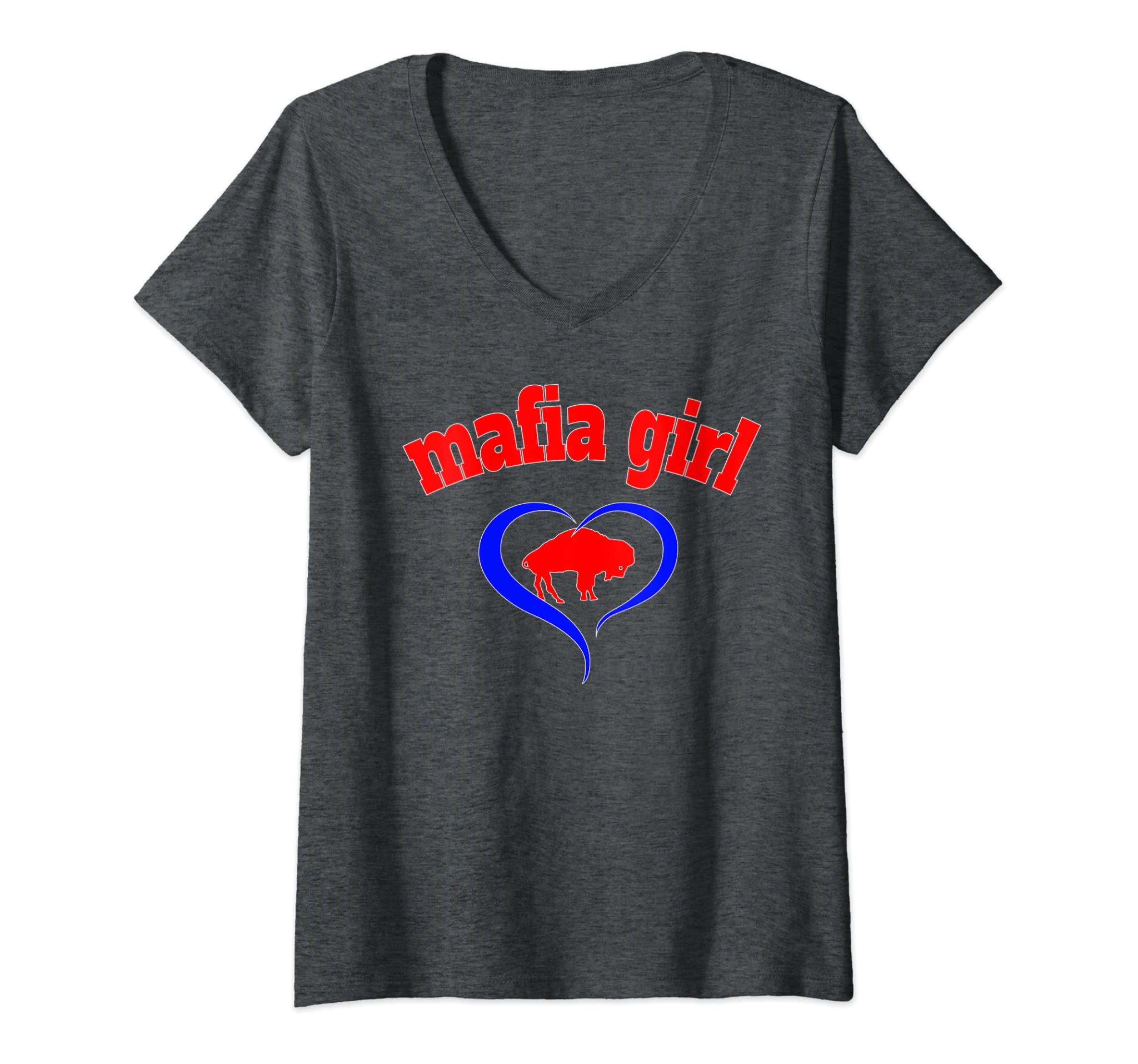 Womens Mafia Girl Buffalo V-Neck T-Shirt