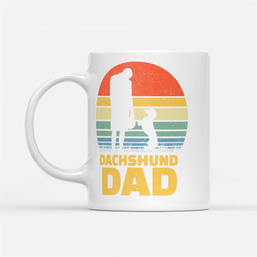 Dachshund Dog Dad Vintage Style Design – White Mug