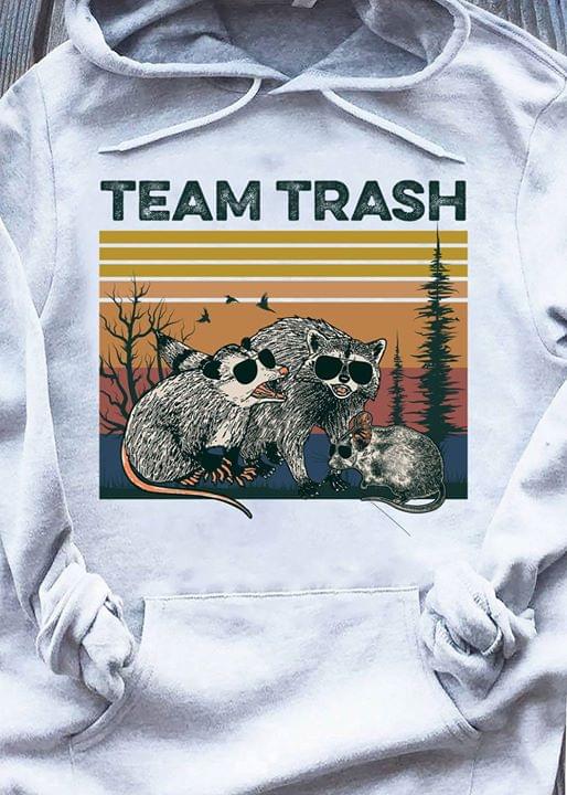 Retro Vintage Team Trash Animal Graphic Unisex T Shirt, Sweatshirt, Hoodie Size S – 5XL