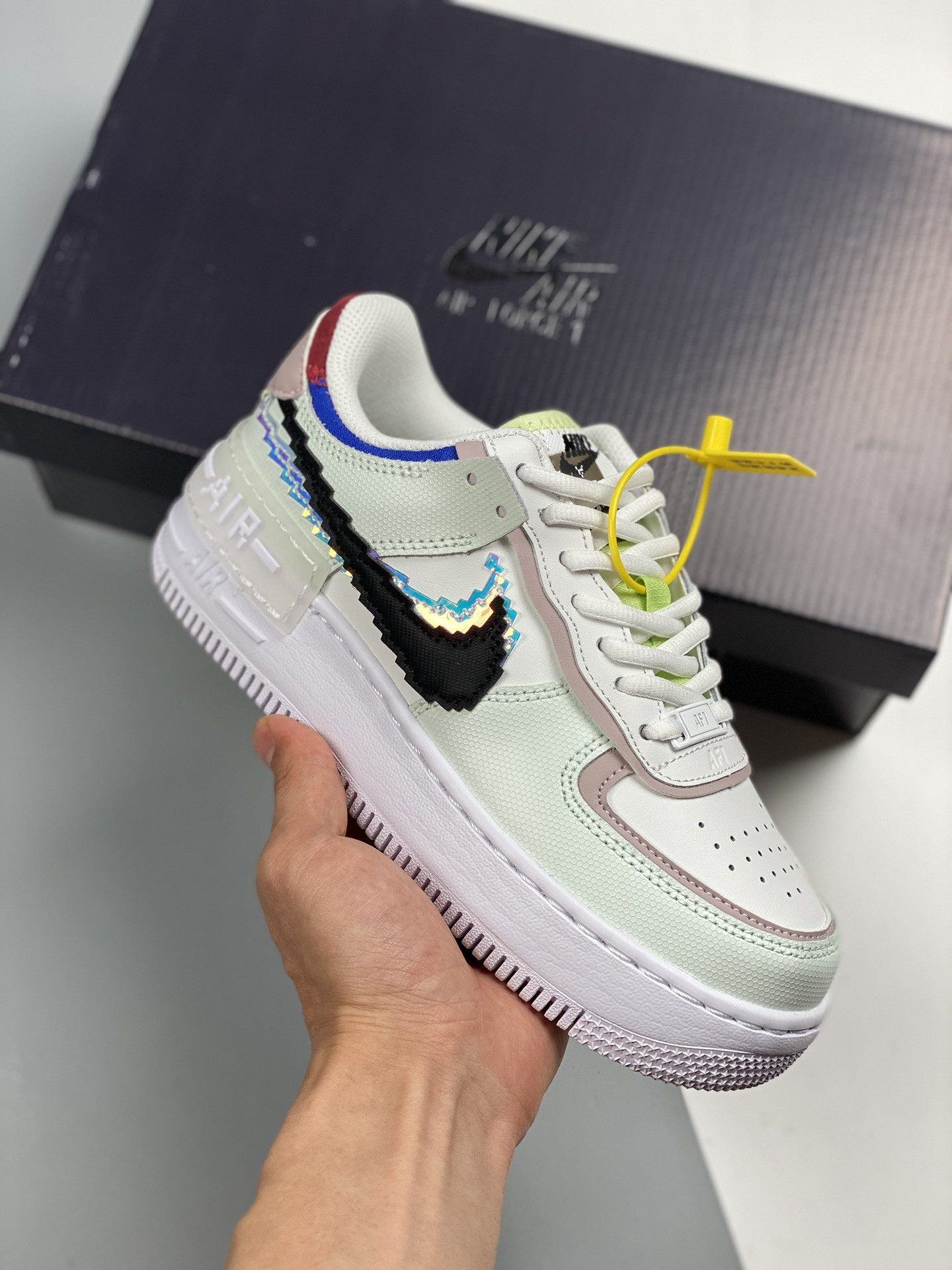 Nike Air Force 1 Shadow Pixel Barely GreenWhite-Platinum Violet-Black 5340053