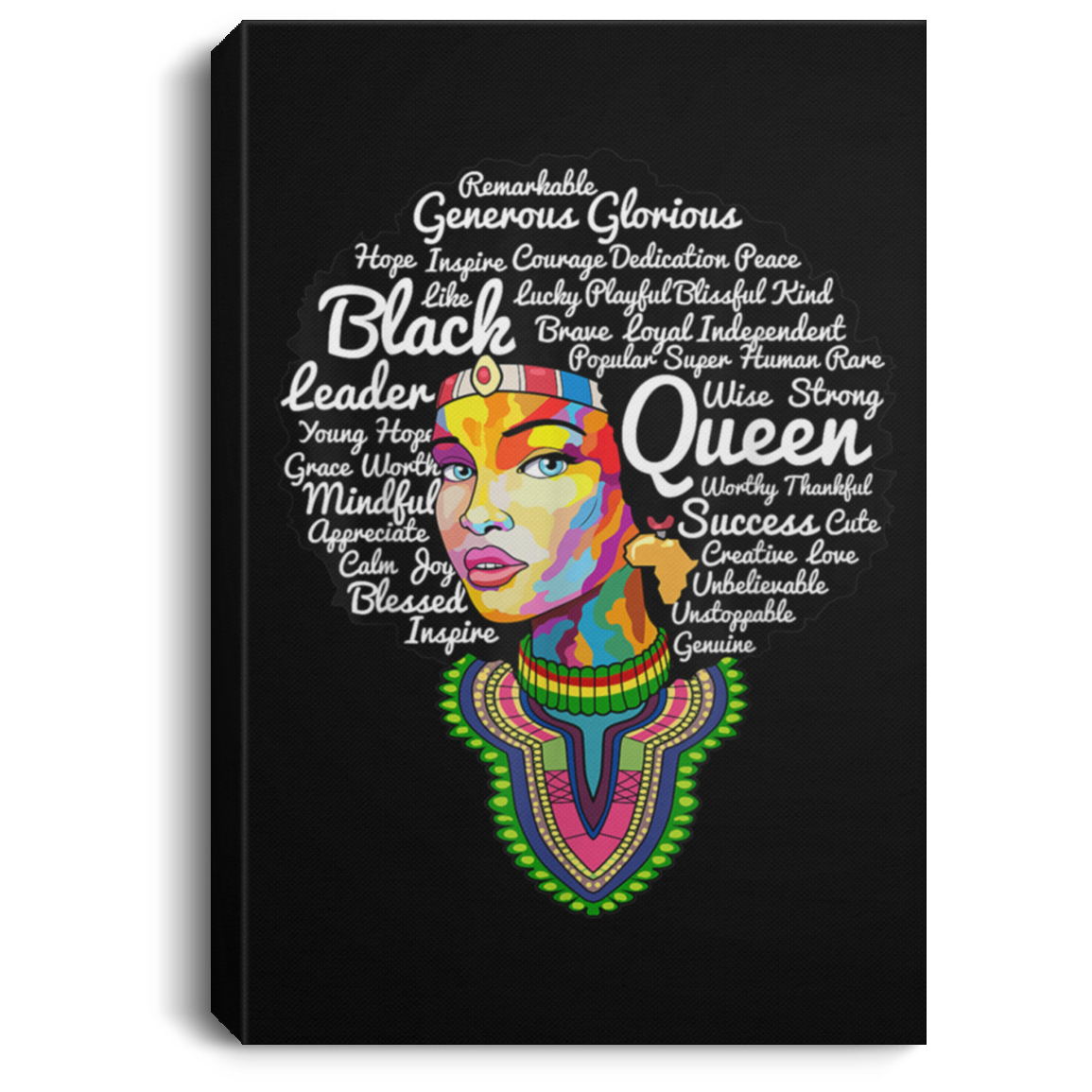 African American Canvas Wall Art Dashiki Black History Women Melanin Woman Afrocentric Inspired Home Decor