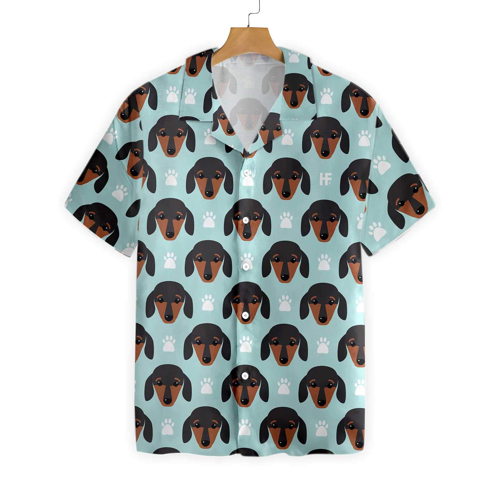 Little Dachshund Puppy Head Hawaii Shirt Ha59949