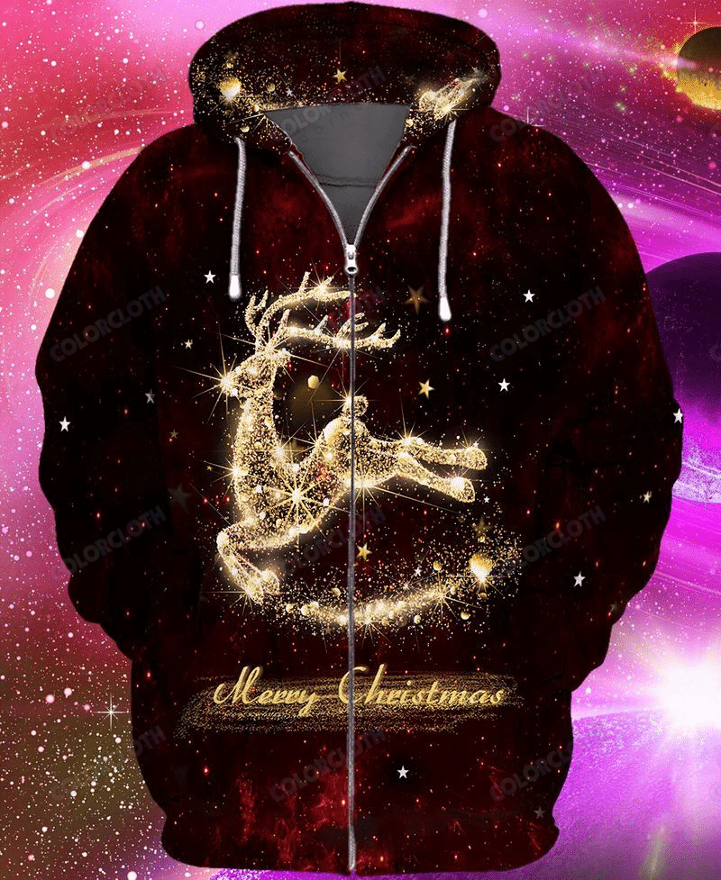 Seindeer Merry Christmas Gift 3D Zipper Hoodie Tv058327