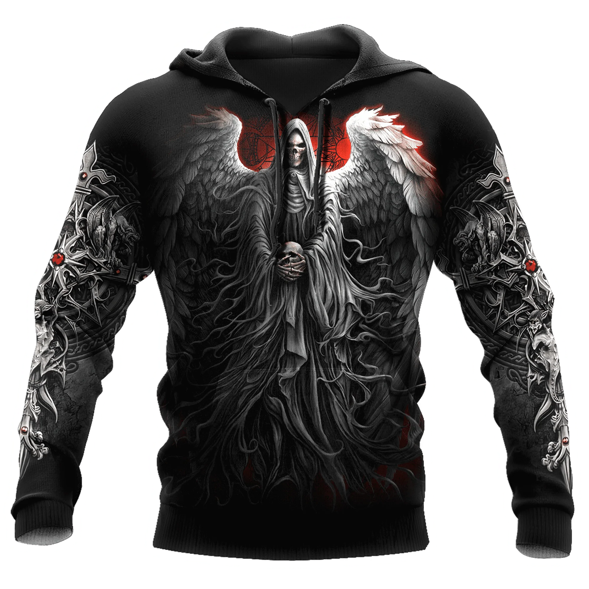 Wings King Skull Unisex Hoodie, Wings King Skull 3D Hoodies, Men Women Skull Hoodies