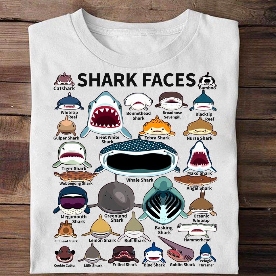 Types Of Shark Identification Shark Faces Shark T shirt hoodie sweater L98