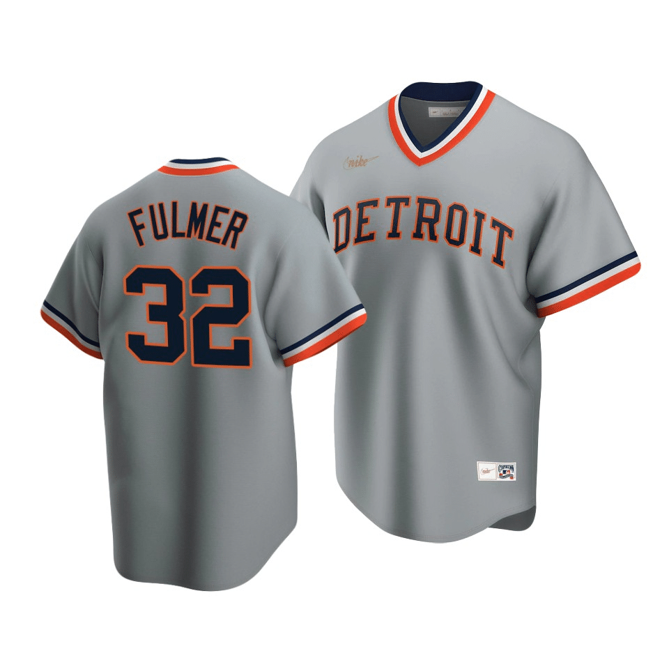 Men’S Detroit Tigers Michael Fulmer #32 Cooperstown Collection Gray Road Jersey