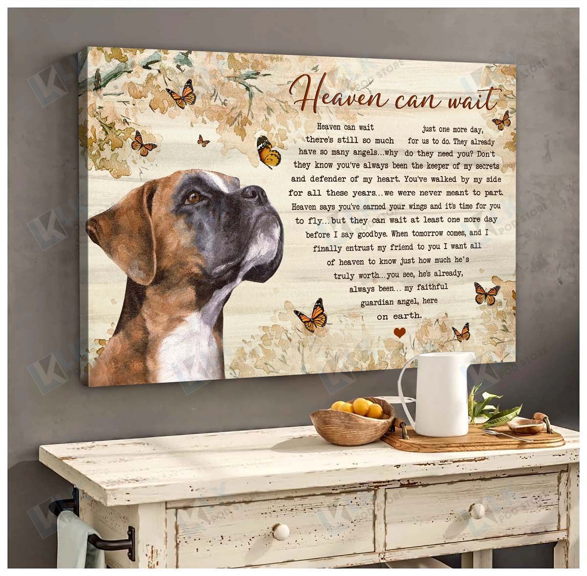 BOXER – CANVAS I Never Left You [ID3-T] | Framed, Best Gift, Pet Lover, Housewarming, Wall Art Print, Home Decor