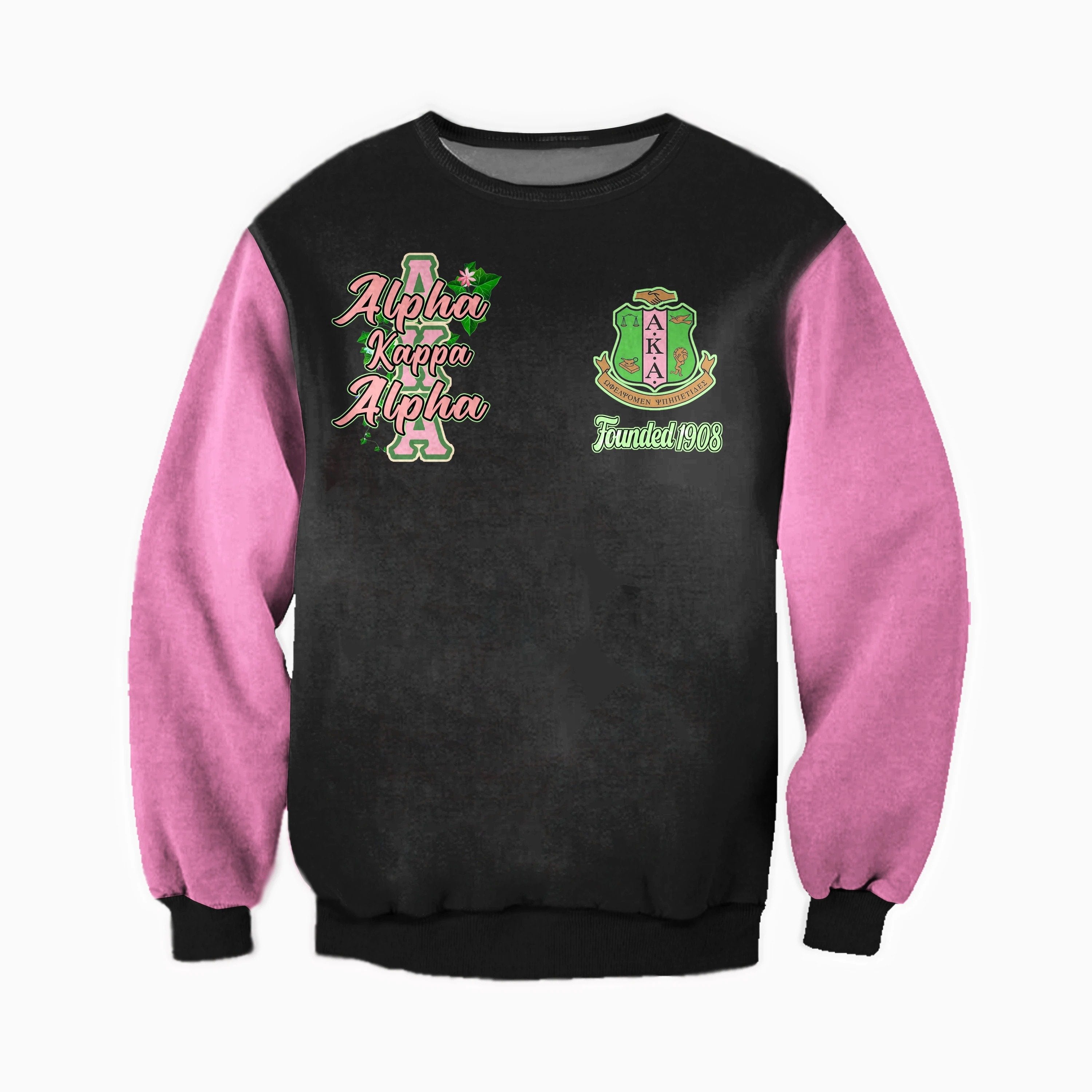 Greek Life Sweatshirt – Alpha Kappa Alpha Beautiful Black Girl Crewneck Sweatshirt J5