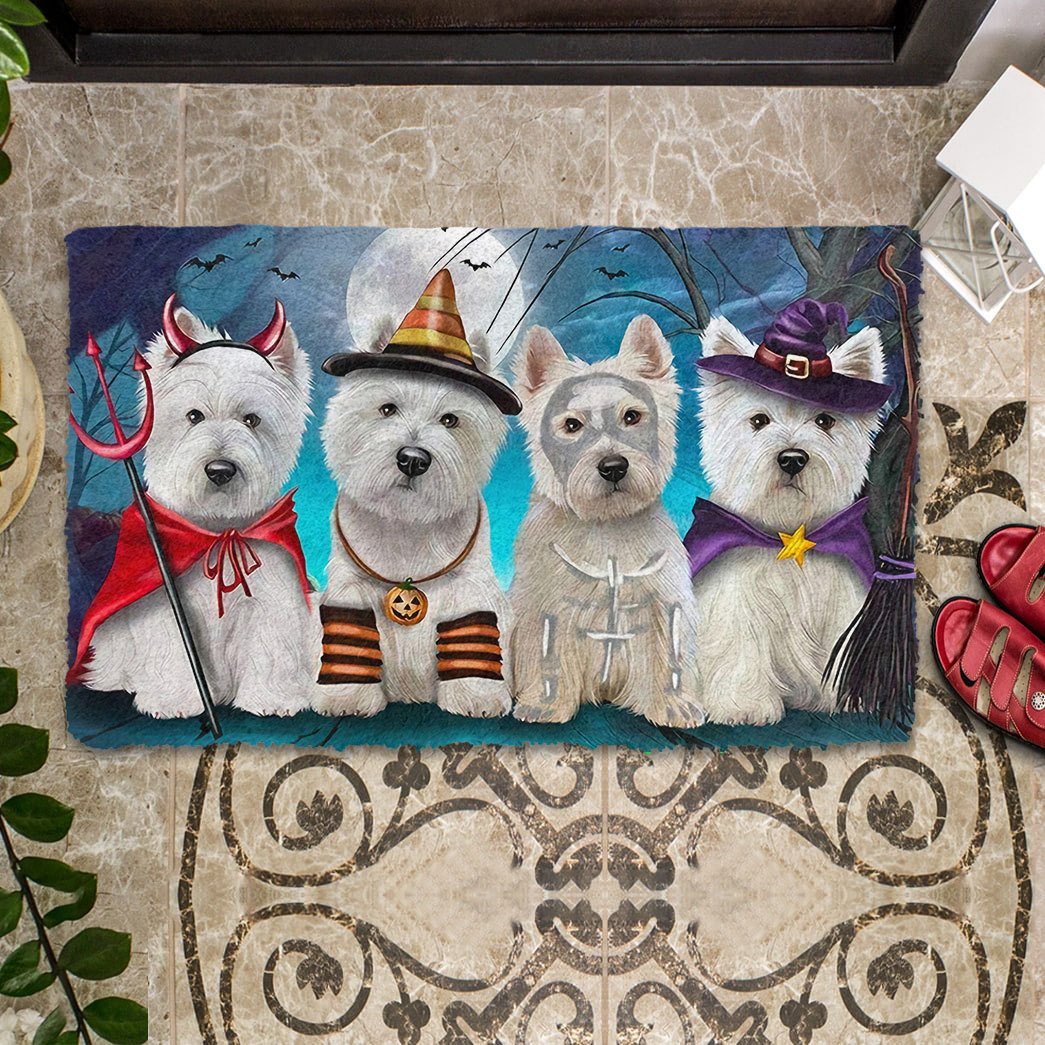 Tmarc Tee Premium Westie Dog Halloween Doormat