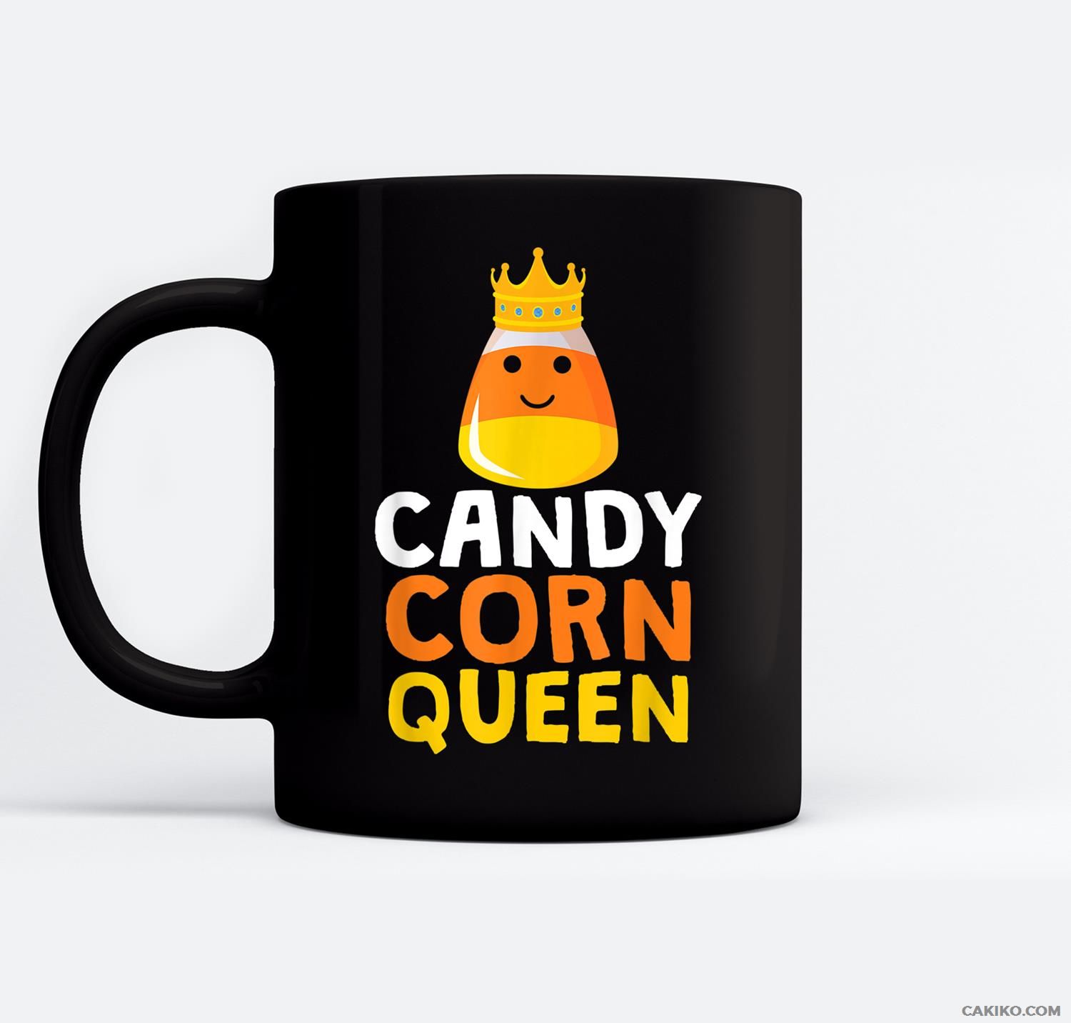 Candy Corn Queen Cute Halloween Kawaii Crown Ceramic Coffee Black Mugs