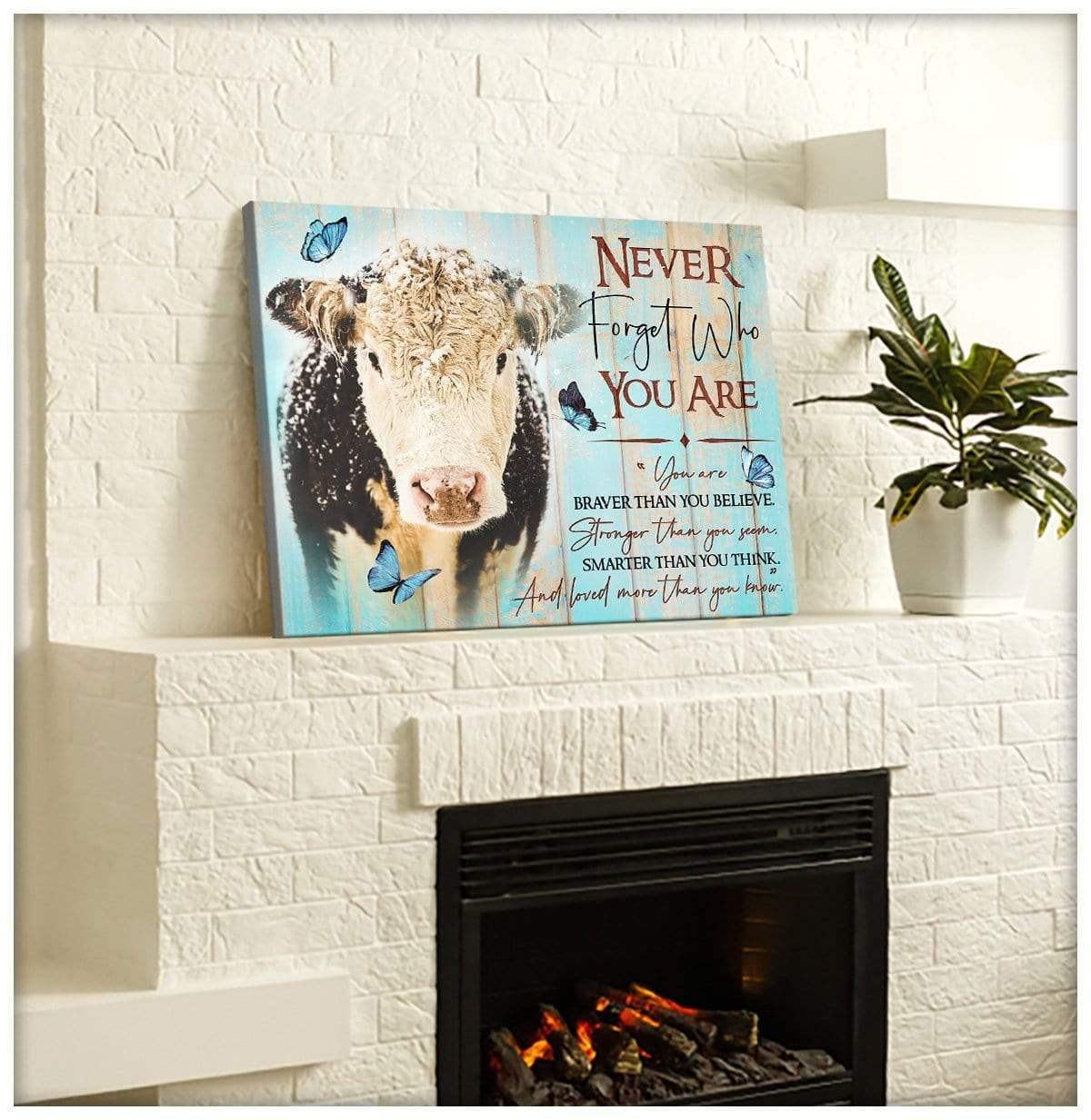 Never Forget Who You Are Cow Wall Matte Canvas Christmas Wall Matte Canvas