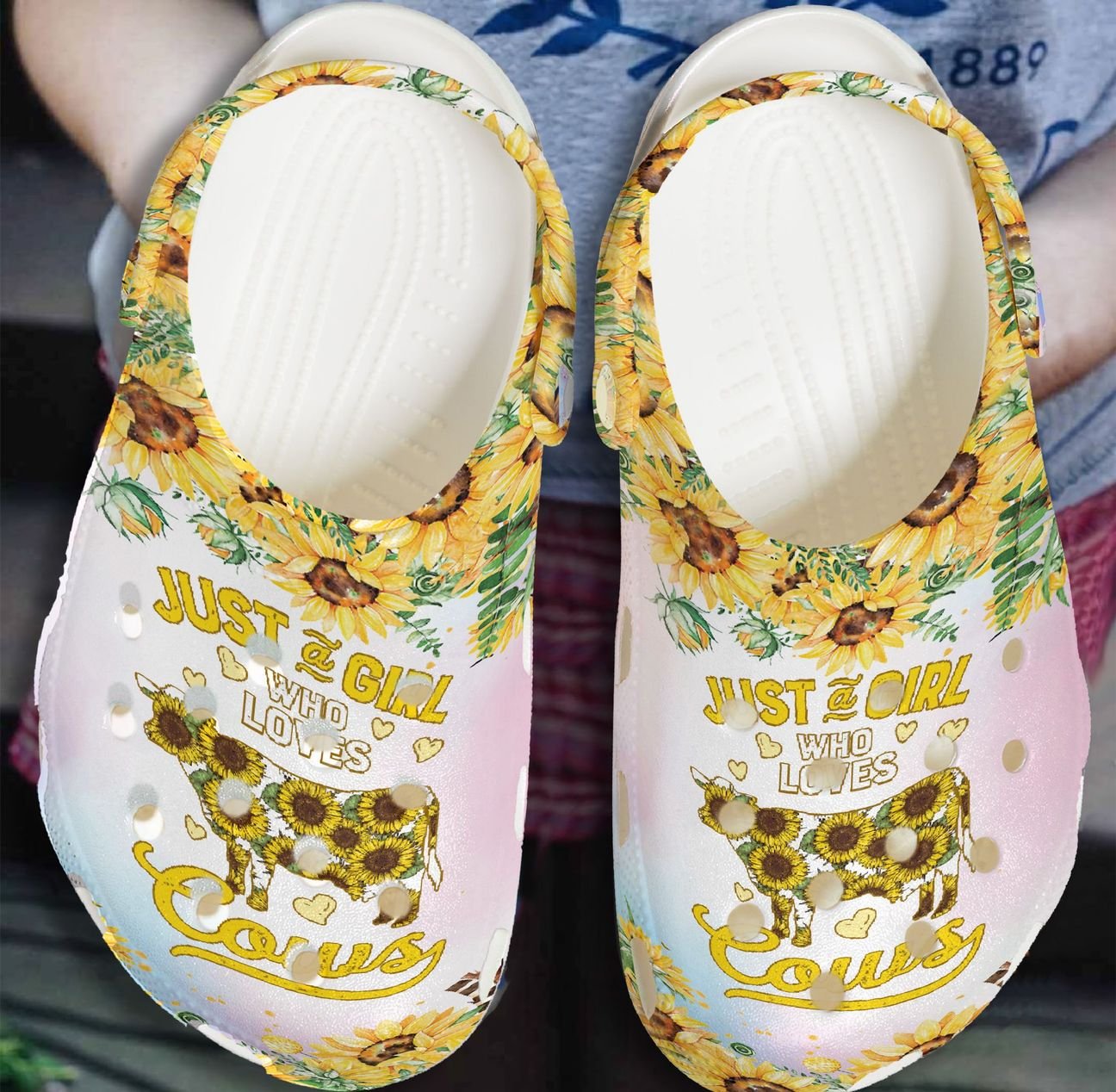 Cow Personalized Clog, Custom Name, Text, Color, Number Fashion Style For Women, Men, Kid, Print 3D Just A Girl Who Loves Cows