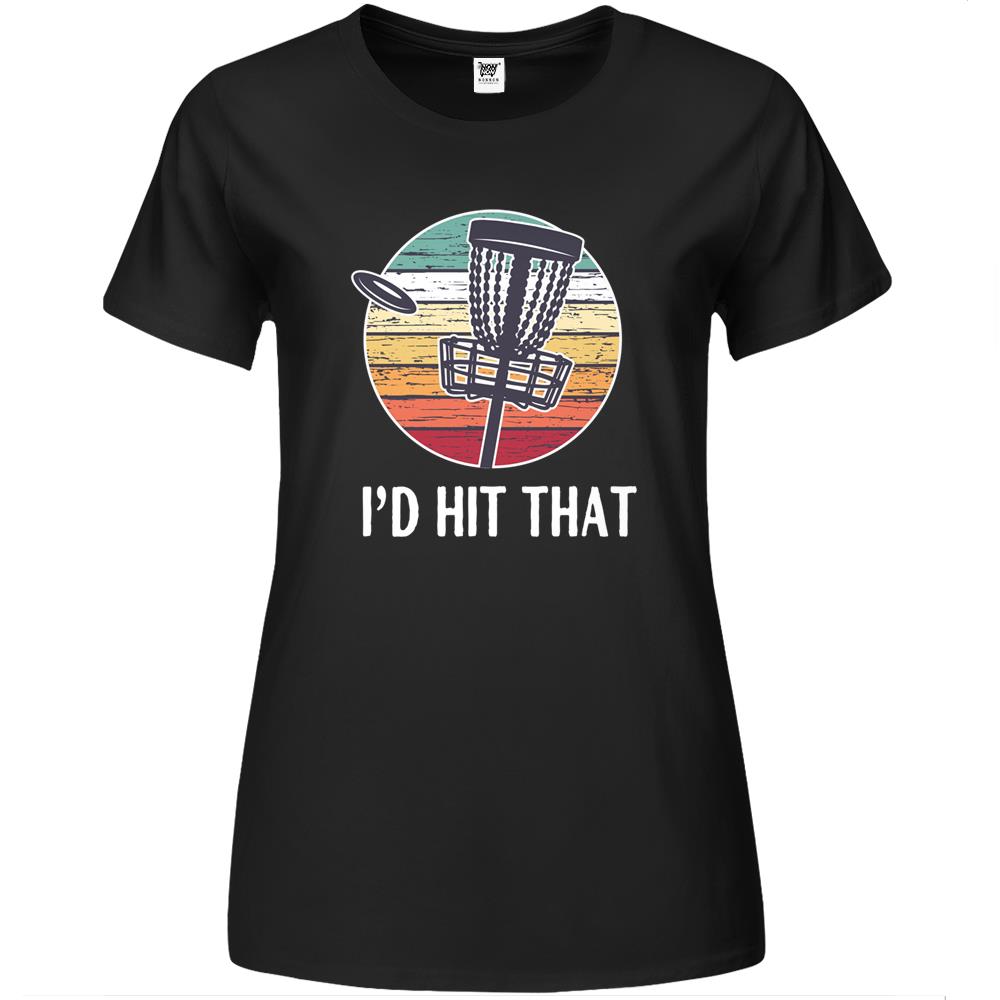 Retro Disc Golf Sport Shirt, I’D Hit That Sunset Vintage Premium Womens T Shirts