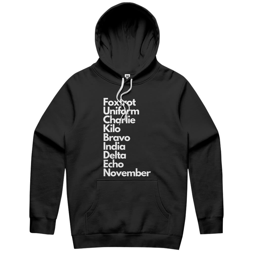 Foxtrot Uniform Charlie Kilo Bravo India Delta Echo Nov Hoodie