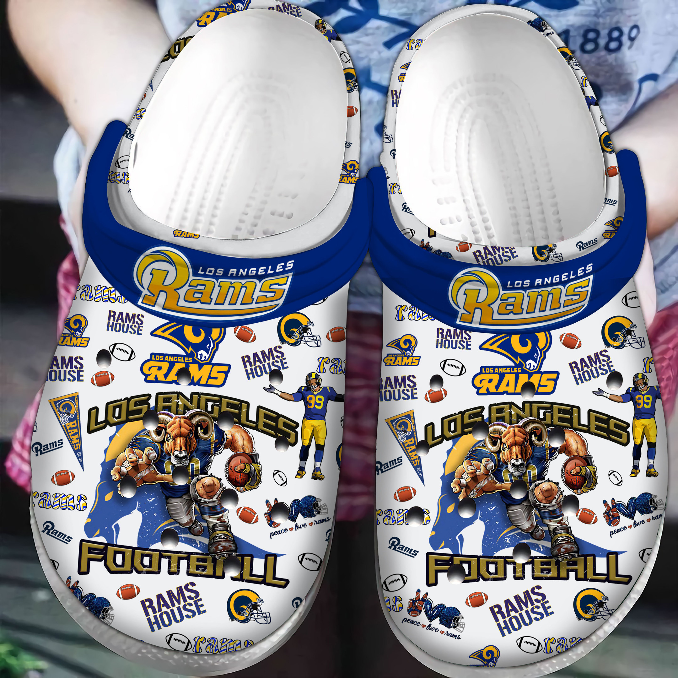 Los Angeles Rams NFL Sport Crocss Crocband Clogs Shoes Comfortable For Men Women and Kids