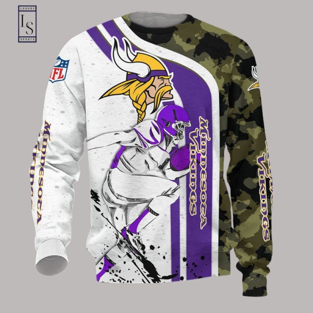 Minnesota Vikings Army Gift For Fan 3D Full Printing Sweatshirt