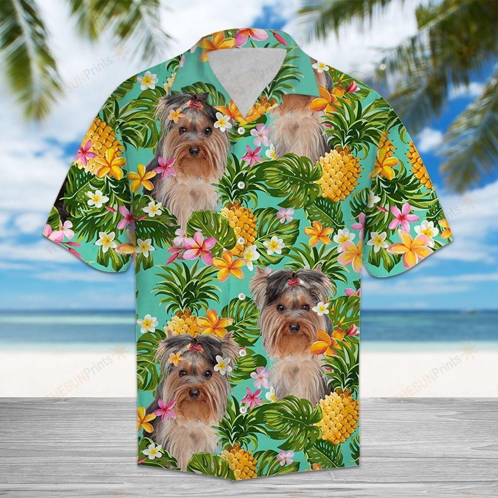 Tropical Pineapple Australian Silky Terrier Hawaiian Shirt Ha24150