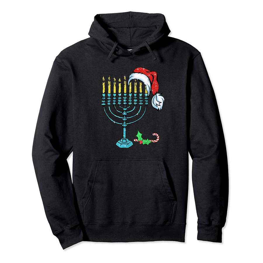 Chrismukkah Hannukah Santa Hat Family Christmas Pajama Gifts Hoodie