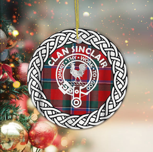 Sinclair Scottish Clan Tartan Plaid Ornament Gift. Christmas Tree Ornament Tartan Ornament Great Christmas Ornaments Gift