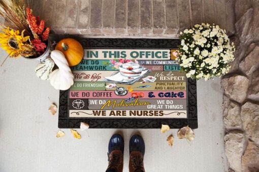 Nurse In This Office We Do Teamwork Doormat Dm7 All Over Printed