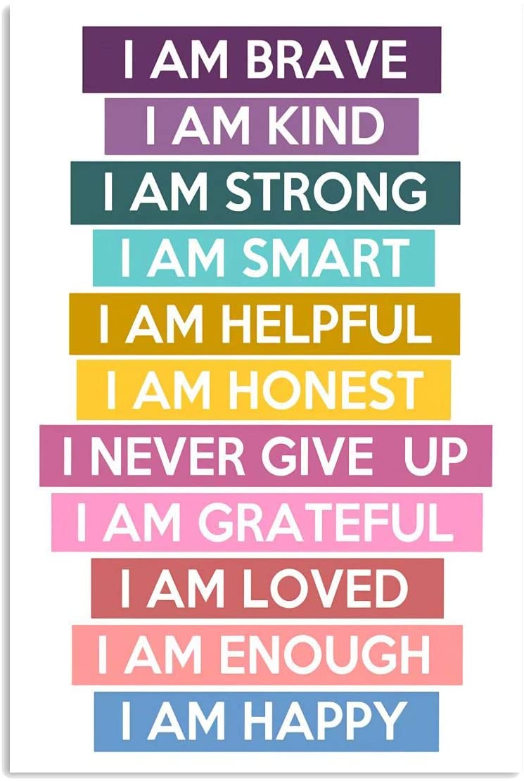 Social Worker Poster I Am Brave I Am Kind I Am Strong Canvas Wall Art ...