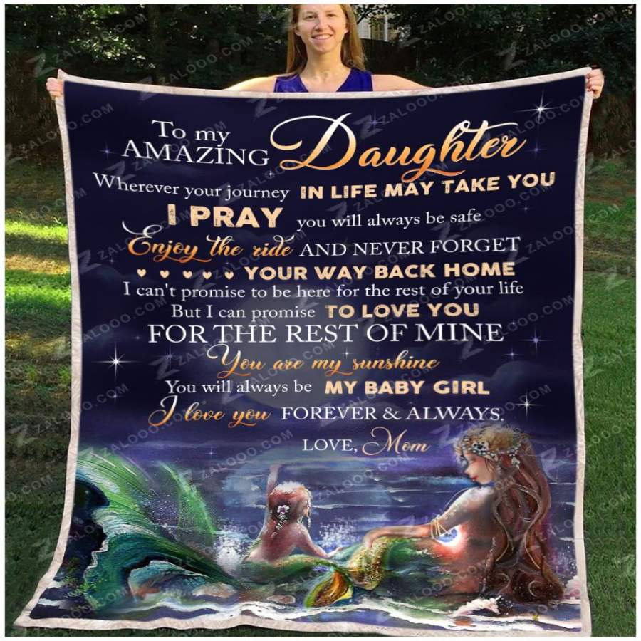 ZALOOO My amazing daughter Mermaid Blanket