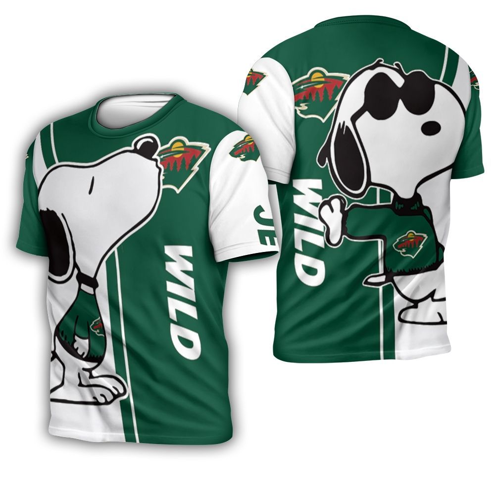 Minnesota Wild Snoopy Lover 3D Printed 3D T-Shirt