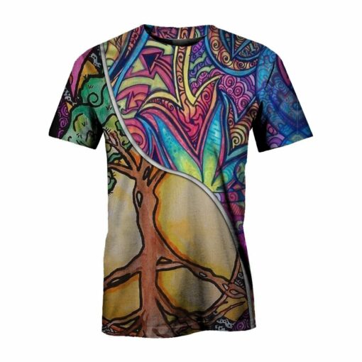 Merged Hippie Tree Of Life 3D All Over Printed Shirts For Men And Women, Gift For Hippie Lover, Hippie Soul