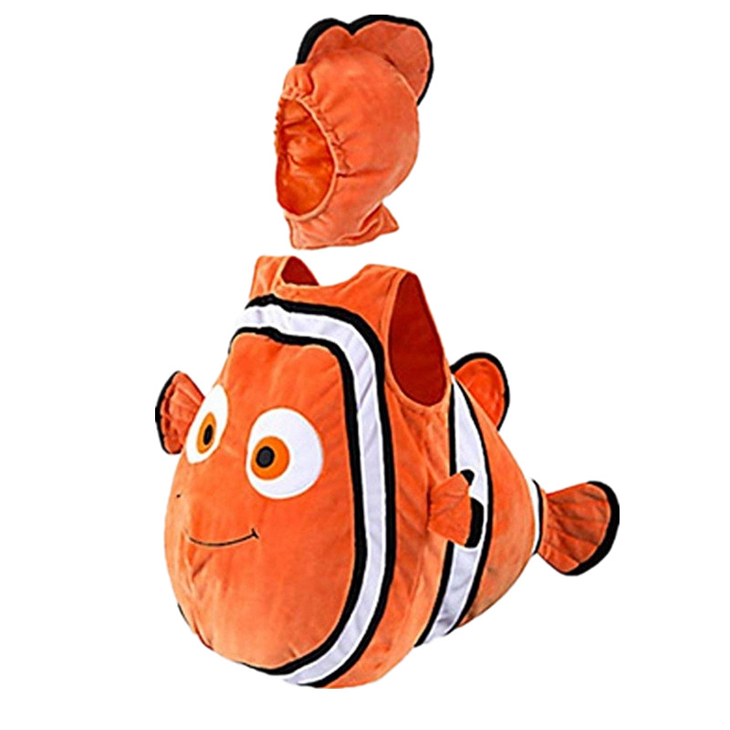 Toddler Nemo Costume Anime Little Yellow Fish Hooded Costume Baby Halloween Adventure Cosplay Costume alx