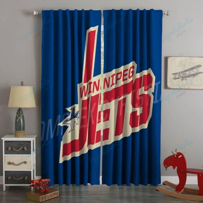 3D Printed Winnipeg Jets Style Custom Living Room Curtains