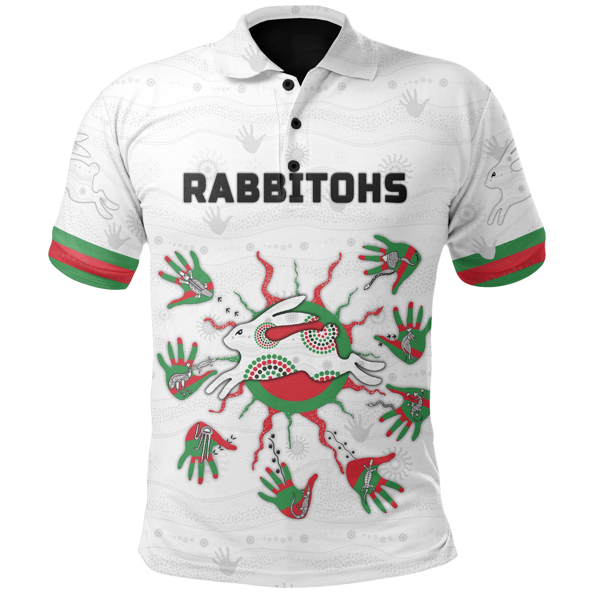 Rabbitohs Indigenous Polo Shirt Animals Aboriginal TH5