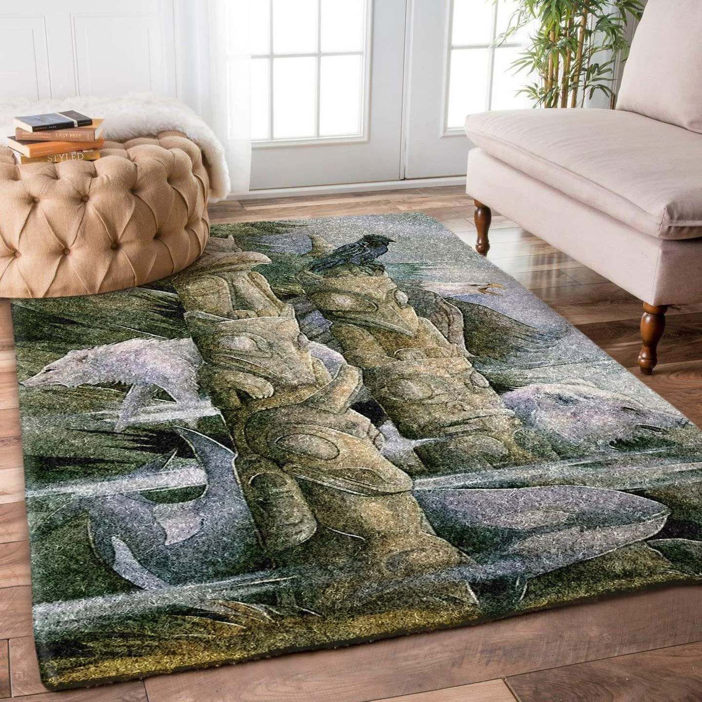 Animal Totem Dolphin Bear Wolf Eagle And Raven DD0510007R Rug