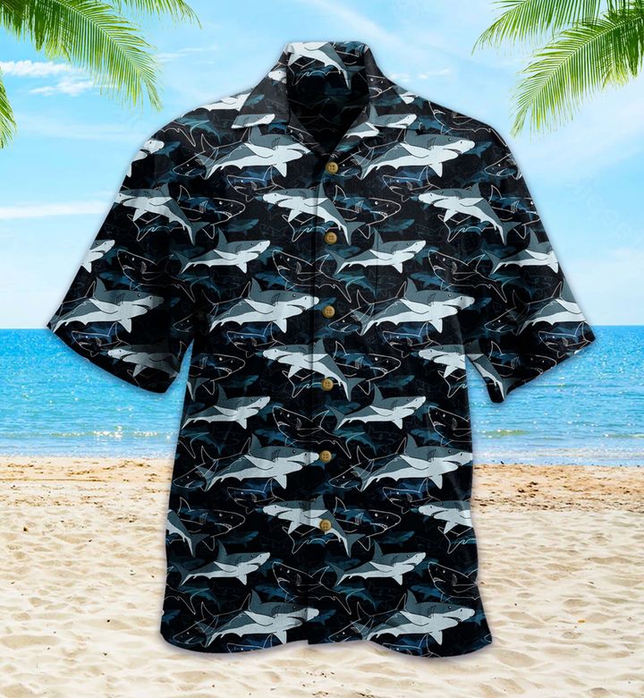 Shark Black Hawaii Shirt Ha26234