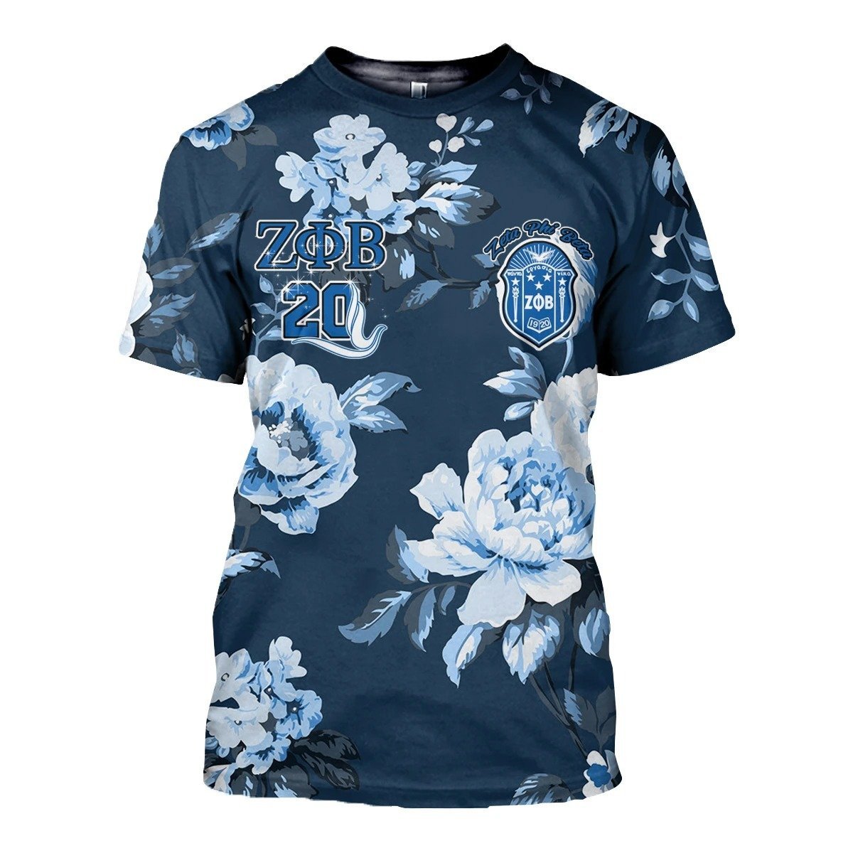 Sorority Tshirt – Zeta Phi Beta Blue Rose Girl Tshirt