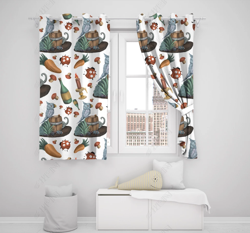 3D Hand Drawn Animal Parrot Curtains And Drapes Lqh 269