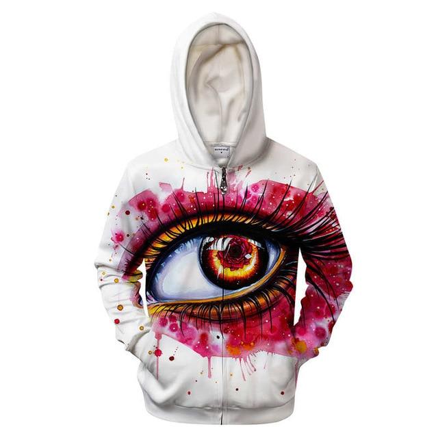 Rosy Eye Zip-up Hoodie