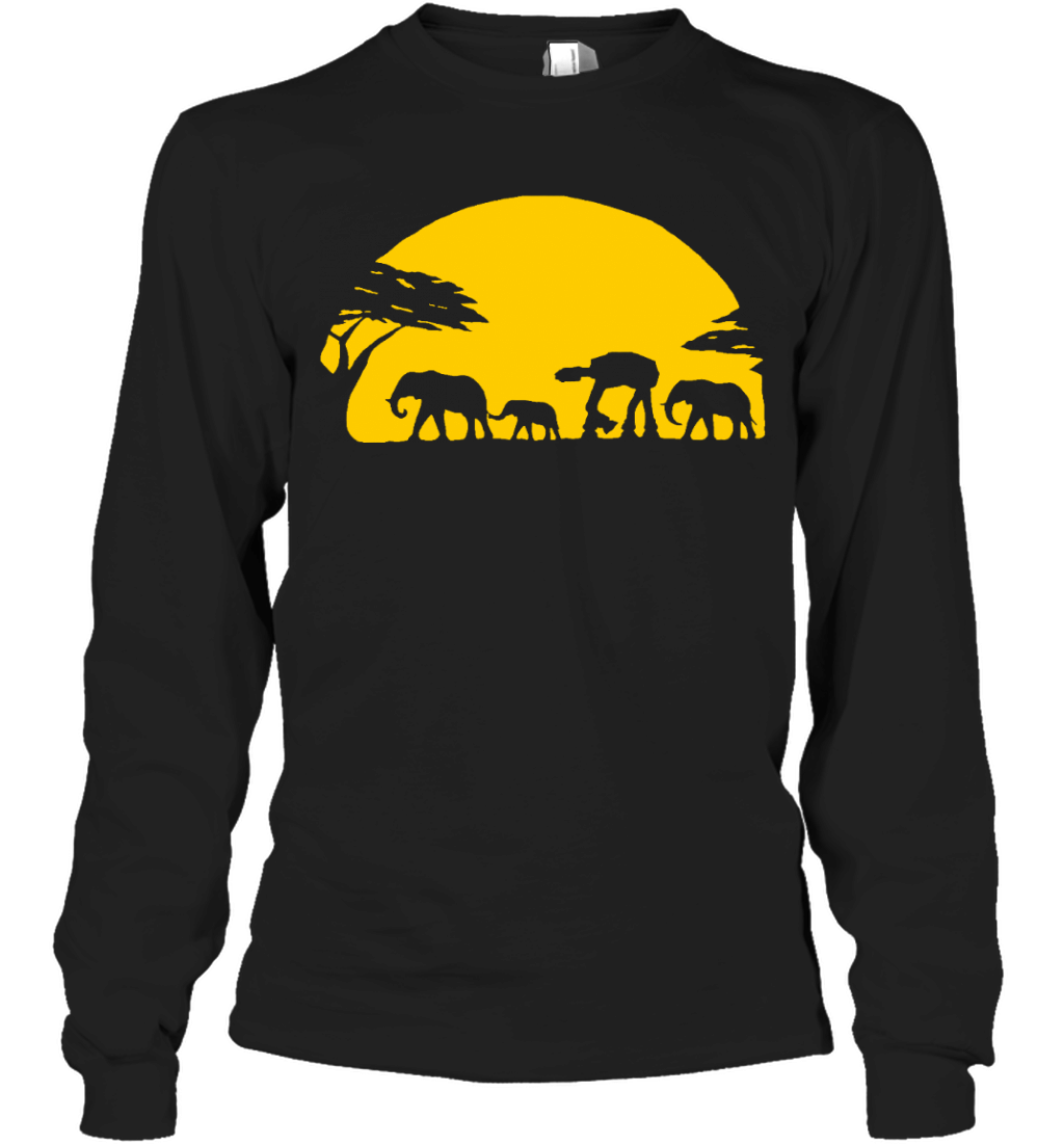 Womens Elephants And Imperial Walker Across African Safari Tri Blend Long Sleeve