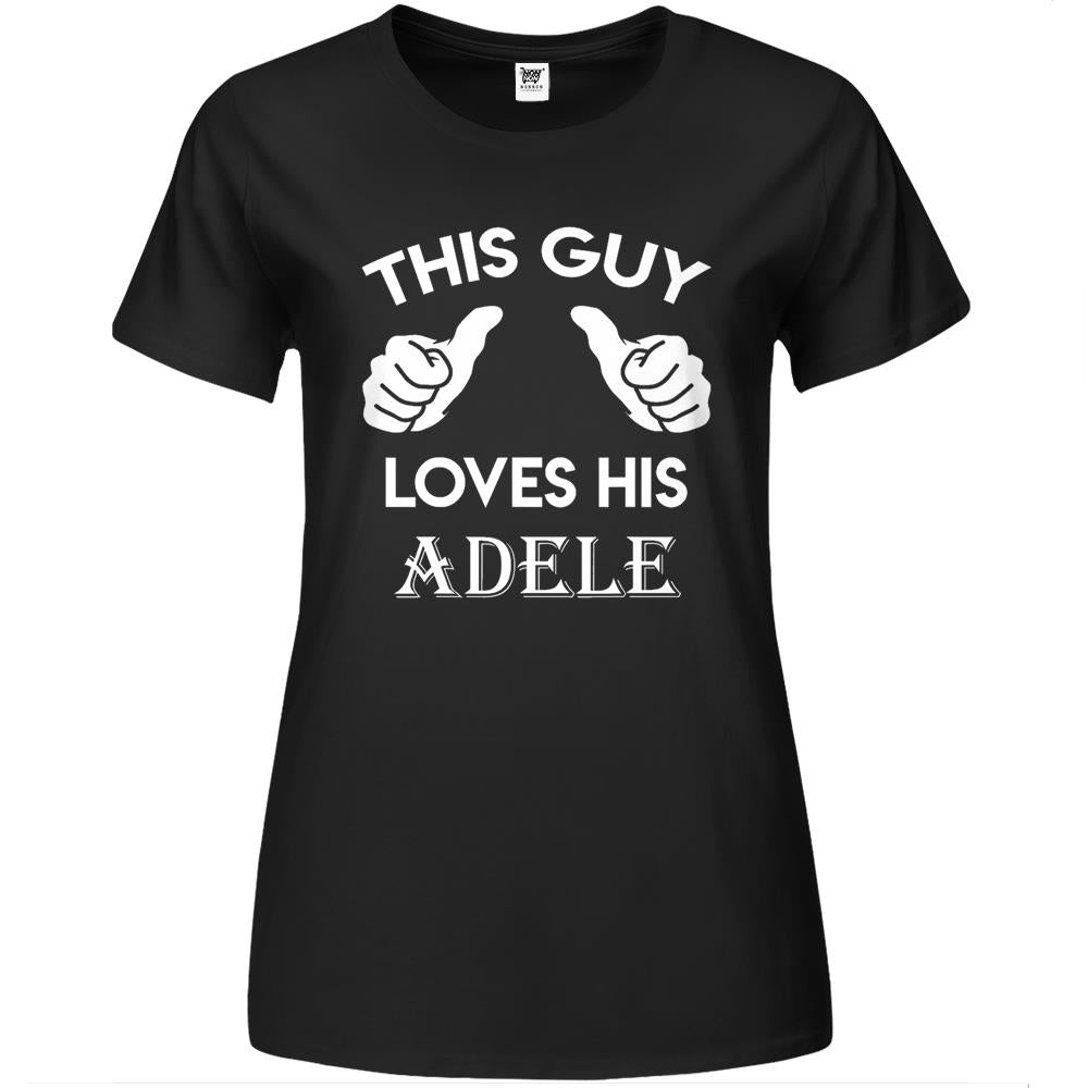 This Guy Loves His Adele Gift Valentine Heart Belongs 3 Premium Womens T Shirts