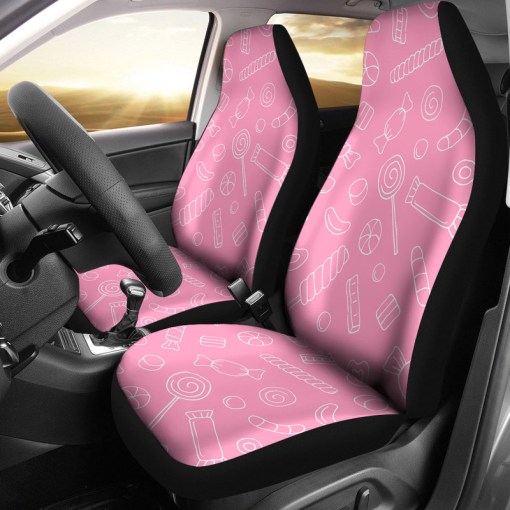 Sweet Candy Pink Background Universal Fit Car Seat Covers 4068