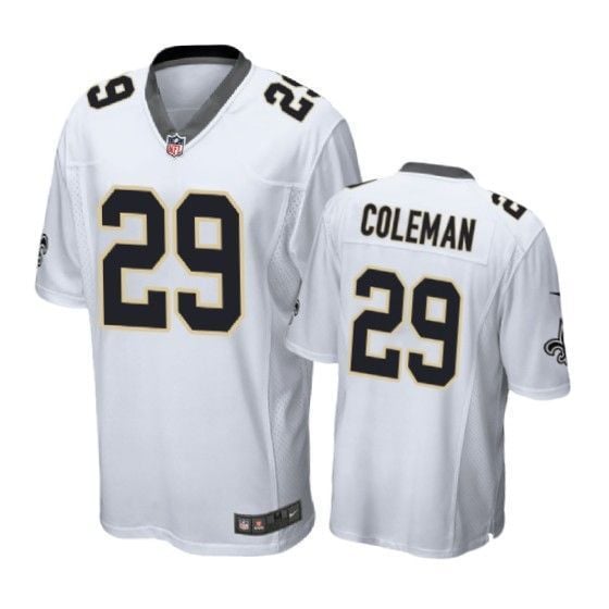 New Orleans Saints Kurt Coleman Game White Mens Jersey