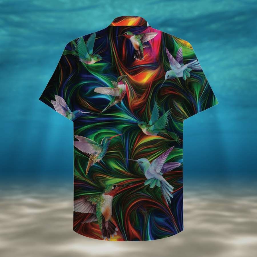 Colorful Hummingbird Tropical Full Printing Hawaiian Shirts #hl