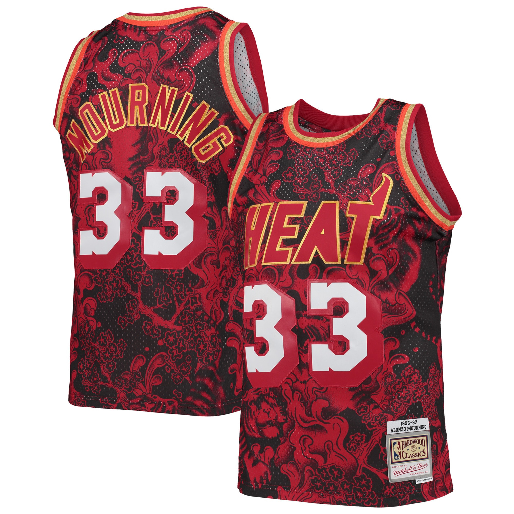 Alonzo Mourning Miami Heat Mitchell & Ness Hardwood Classics 1996-97 Lunar New Year Swingman Jersey – Red NBA