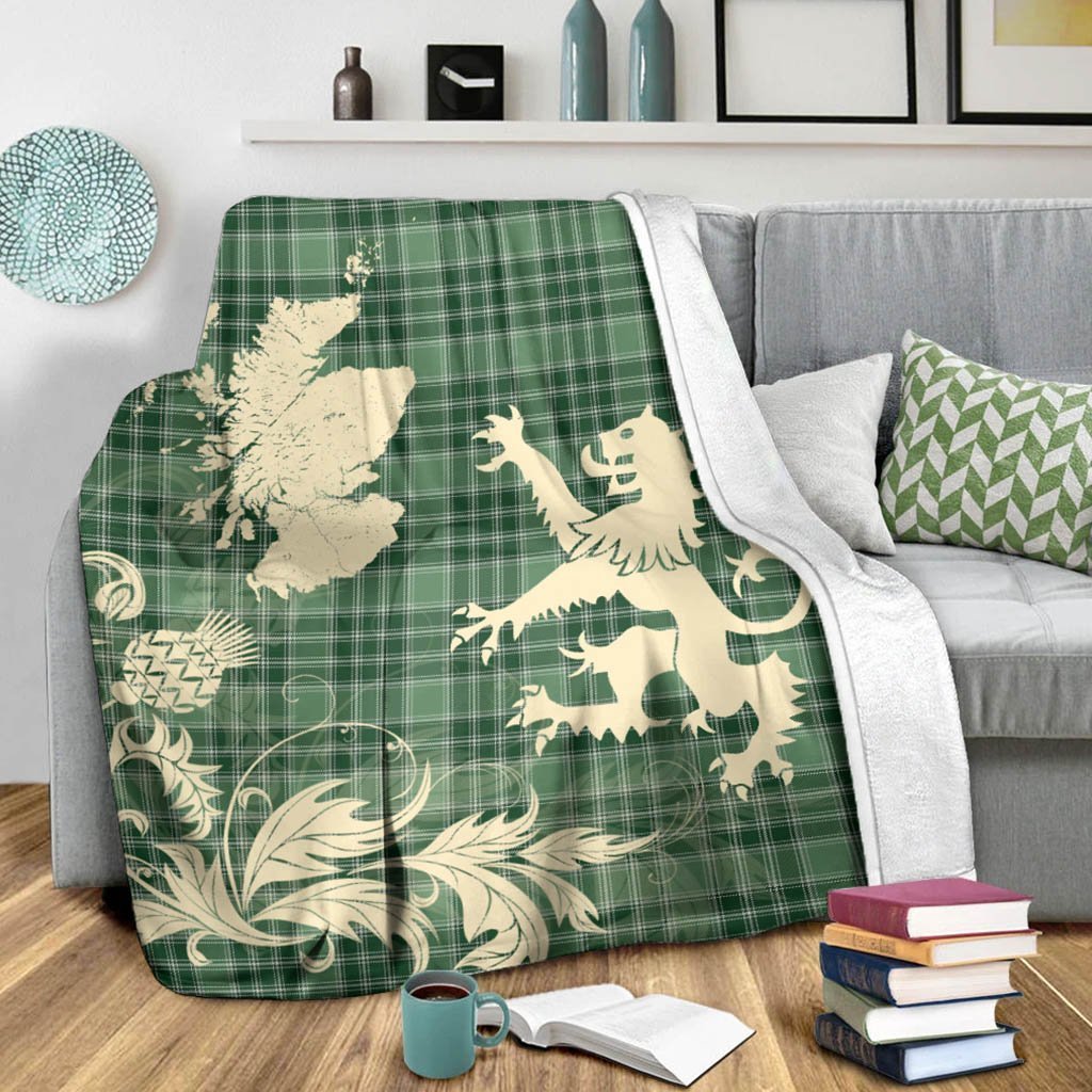 Tartan Blanket Macdonald Lord Of The Isles Hunting Tartan Scotland Lion Thistle Map Plaid Blanket