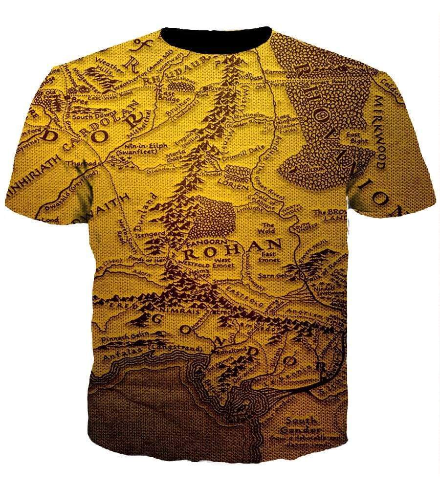 The Lord of The Rings Map Hoodies – Pullover Yellow Hoodie