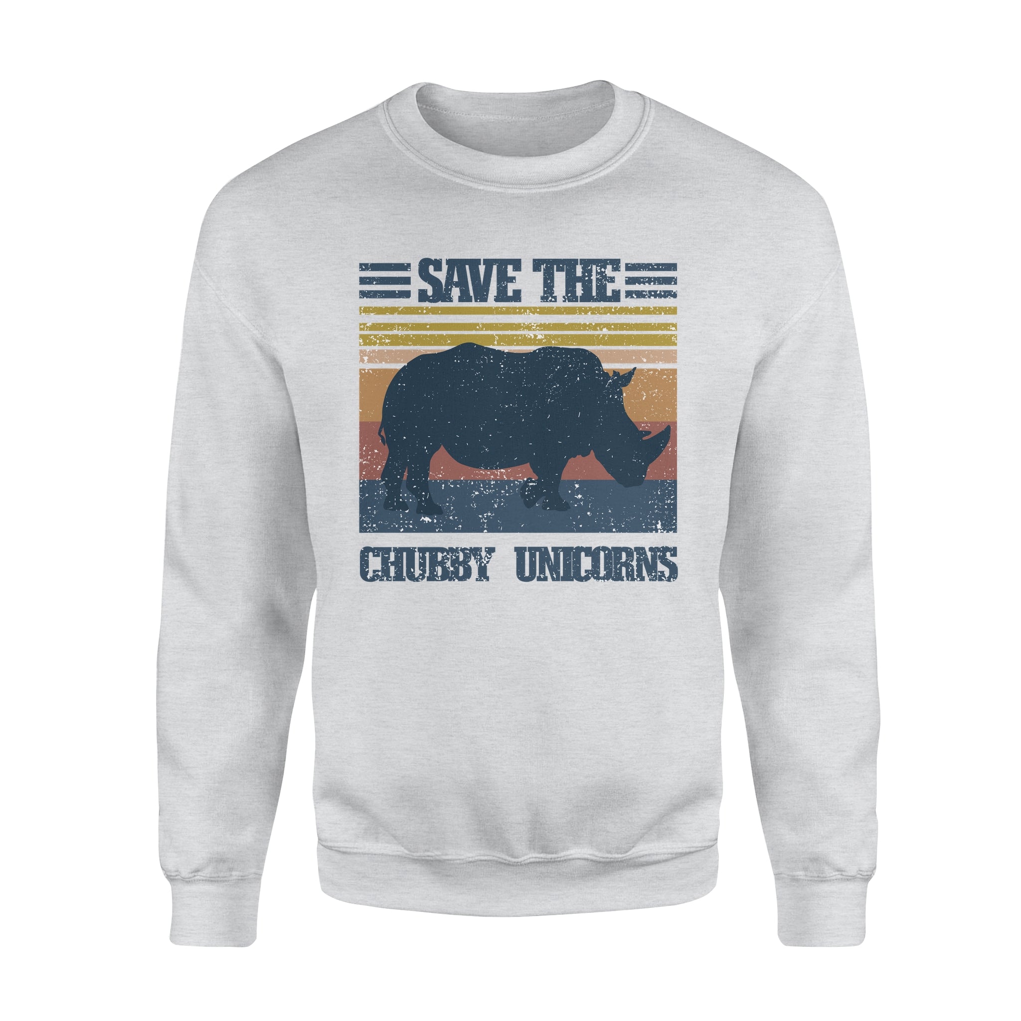 Rhino Save The Chubby Unicorns – Standard Crew Neck Sweatshirt